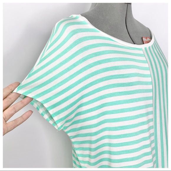 •GIANNI BINI• Mint Stripe Dolman Sleeve Tunic Tee - Picture 3 of 4